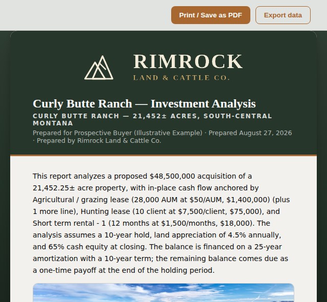 Client investment report preview